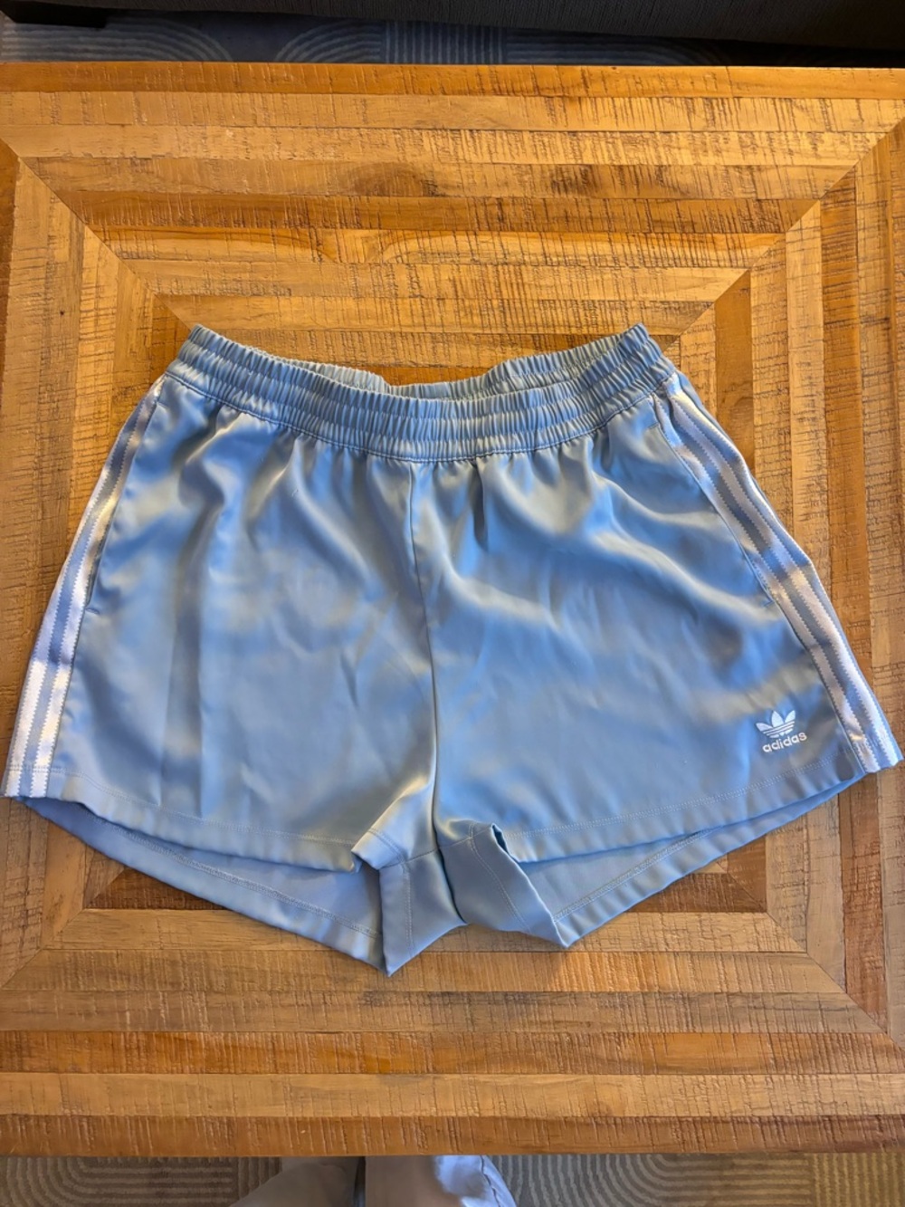 adidas Sky Blue Athletic Shorts with White Logo